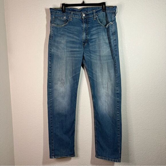 Levi's 505‎ Medium Blue Straight Leg Jeans Men’s Size 38WX32L - Picture 1 of 10